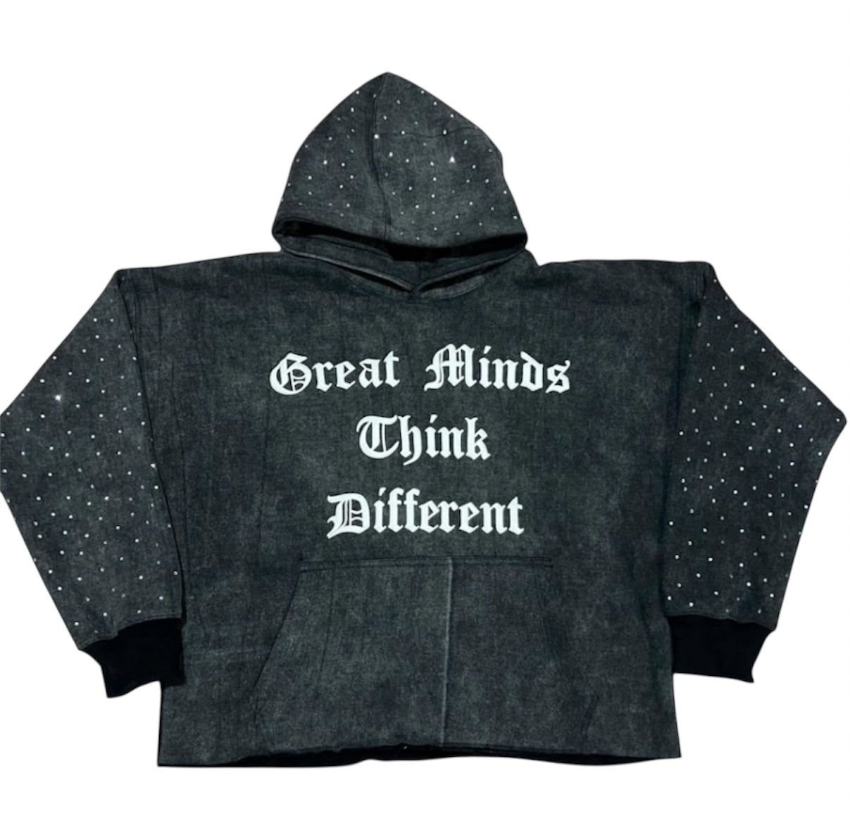 "GMTD" Oversized Cropped Hoodie
