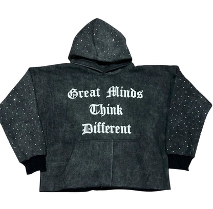 "GMTD" Oversized Cropped Hoodie